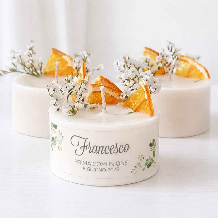 Bomboniera Candela Torta 50 g Rametto Verde