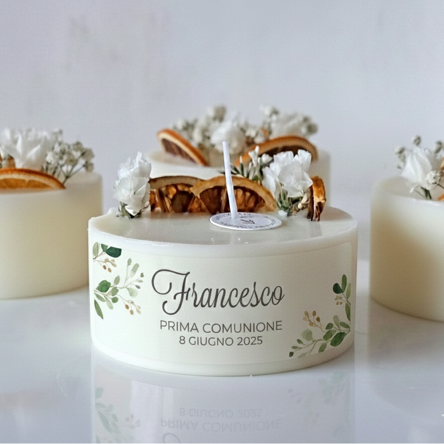 Bomboniera Candela Torta 110 g Rametto Verde