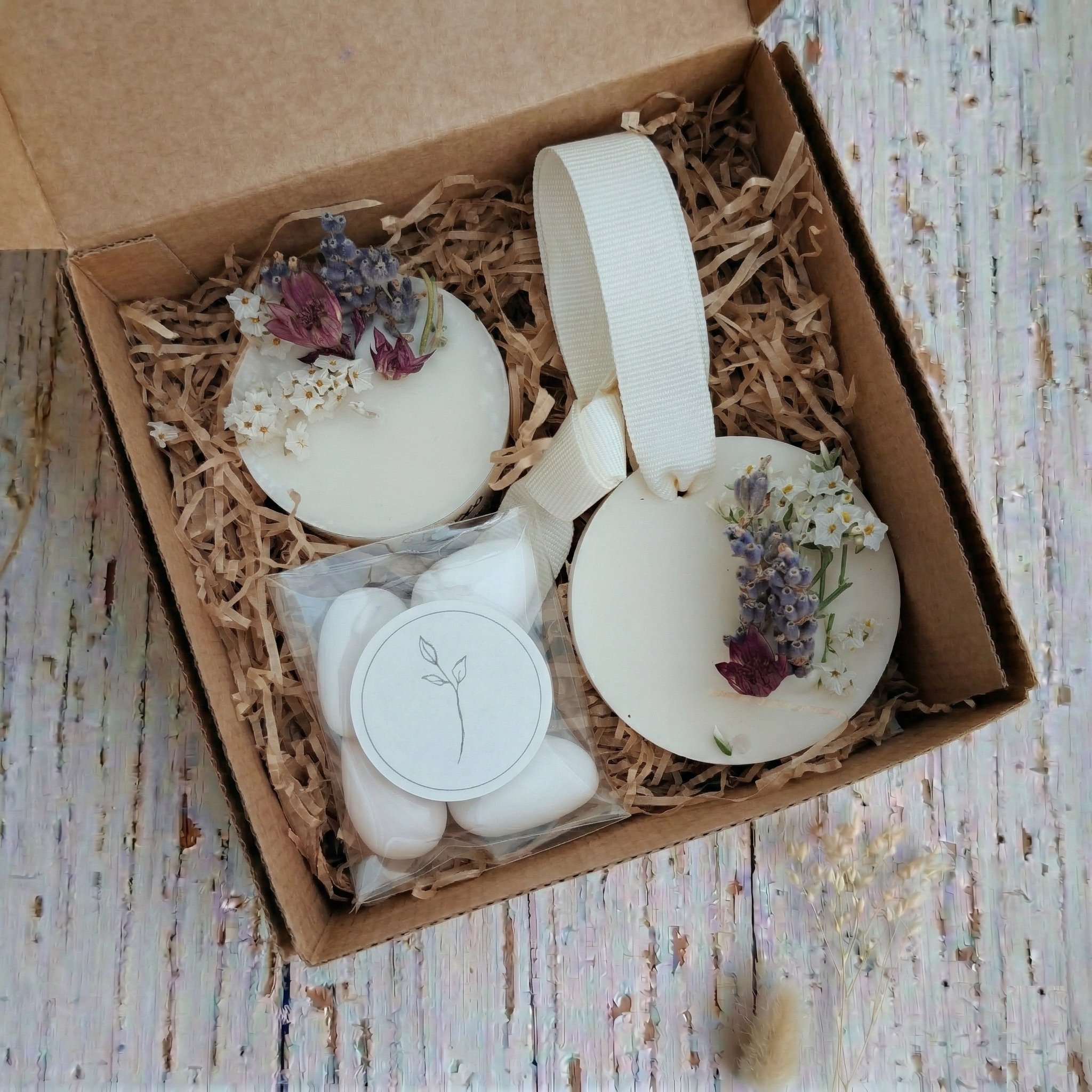 Cofanetto Candela 50 g e Profumatore botanico