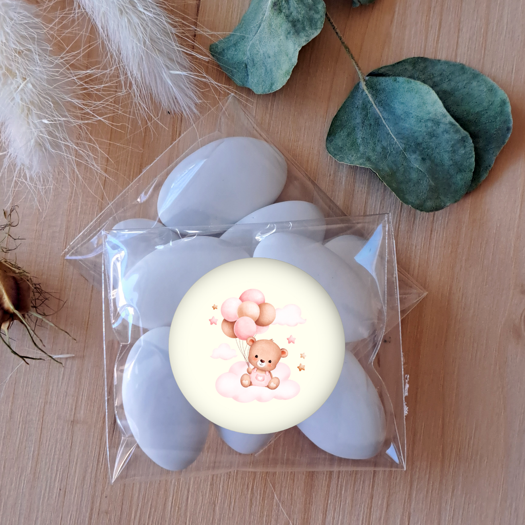 Bomboniera Candela Torta 50 g Orsetto Rosa