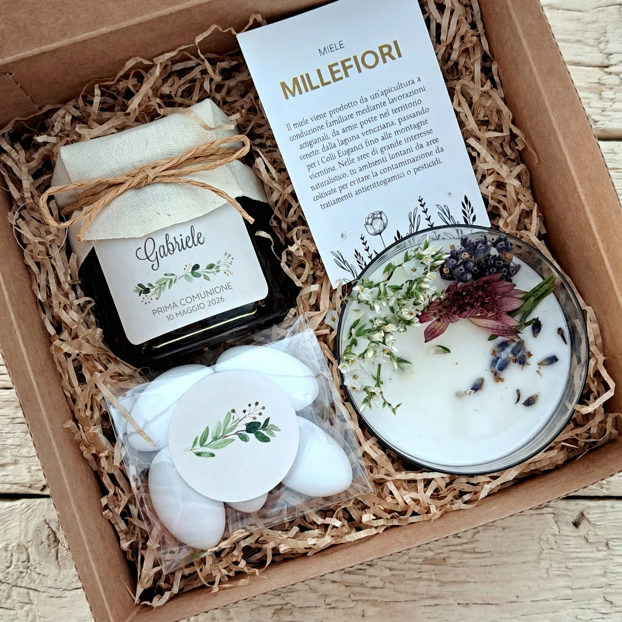 Cofanetto Miele 130 g e Candela Botanica