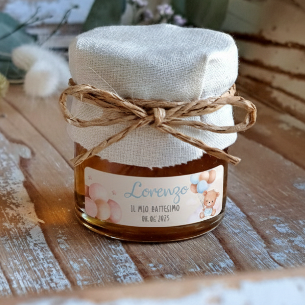 Bomboniera Miele 50 g Orsetto Azzurro