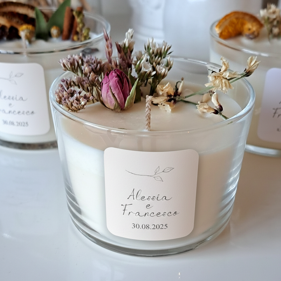 Bomboniera Candela Vetro 150 g Ramo