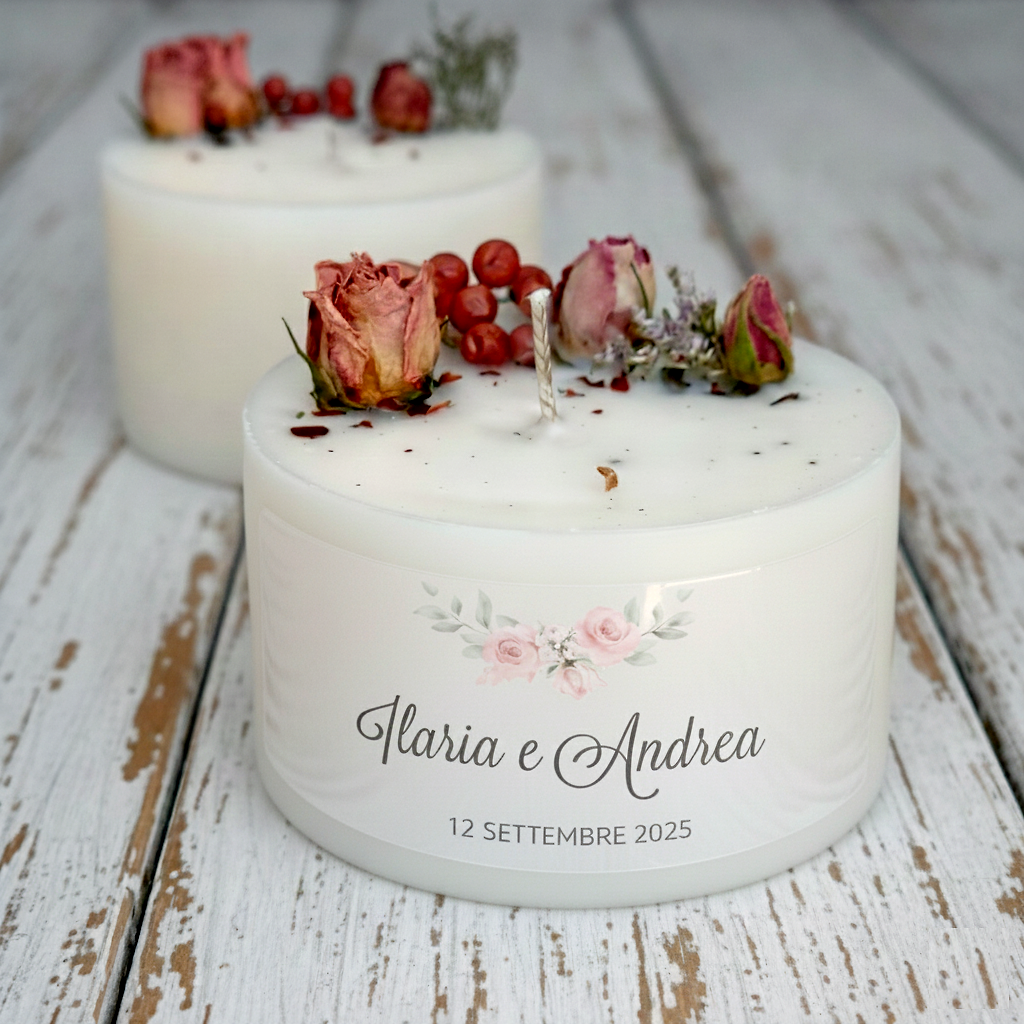 Bomboniera Candela Torta 110 g Bouquet