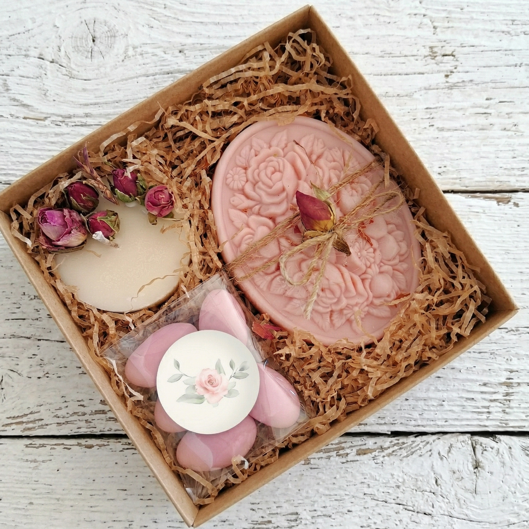 Cofanetto Candela Botanica 50 g e Sapone Rosa
