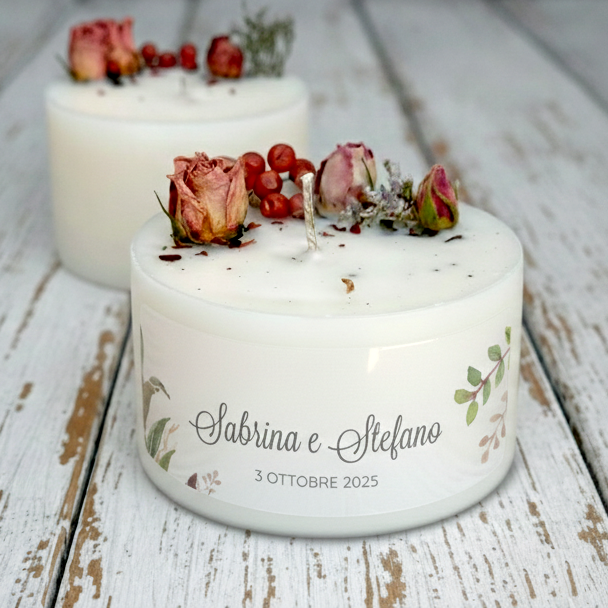 Bomboniera Candela Torta 110 g Rose