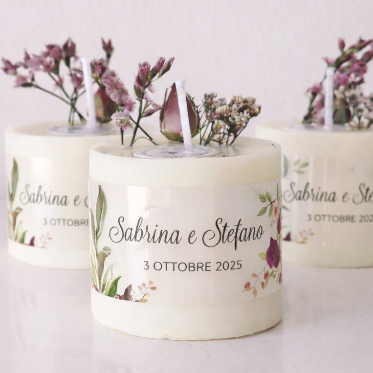 Bomboniera Candela Torta 50 g Rose