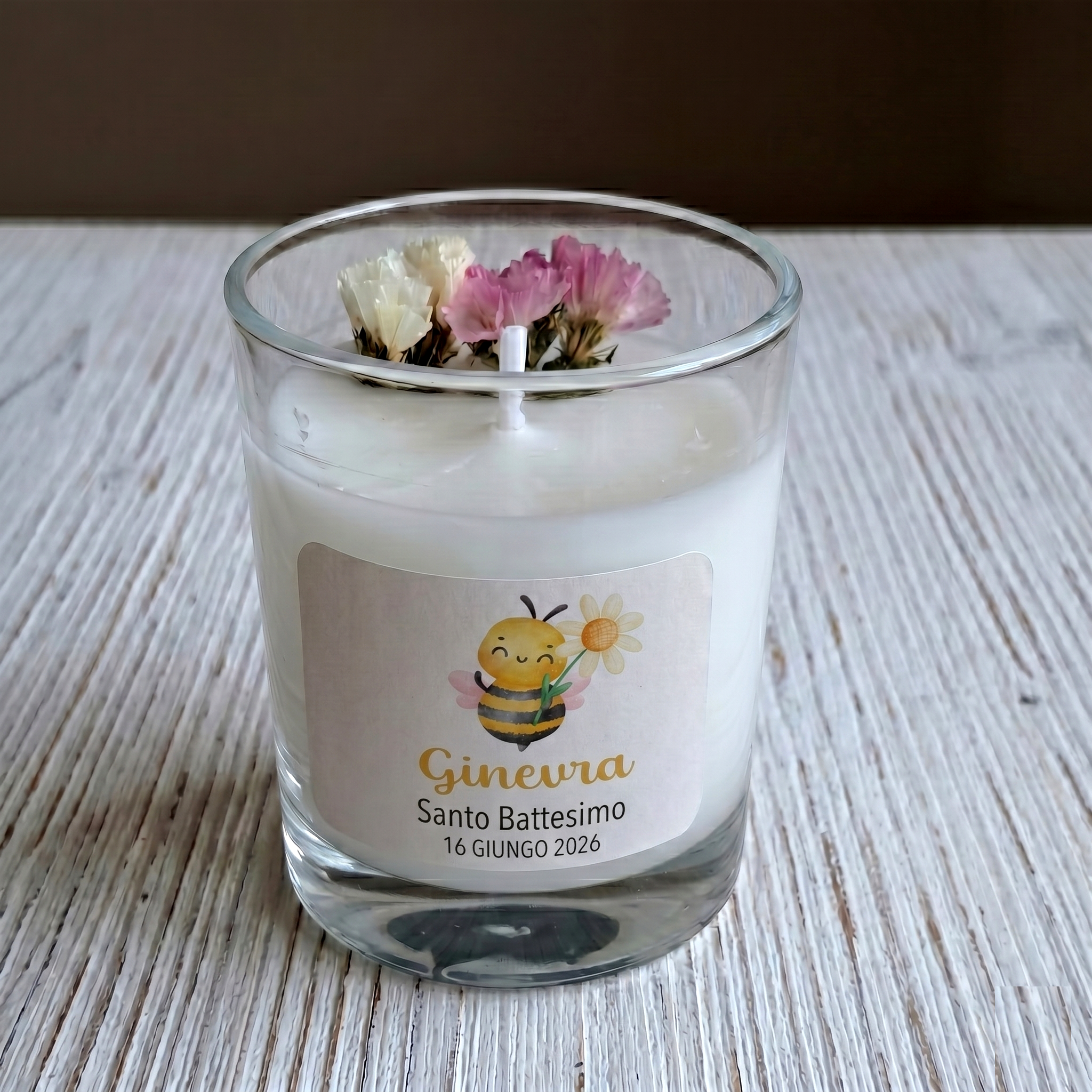 Bomboniera Candela Aromatica 70 g "Ape e Fiore"