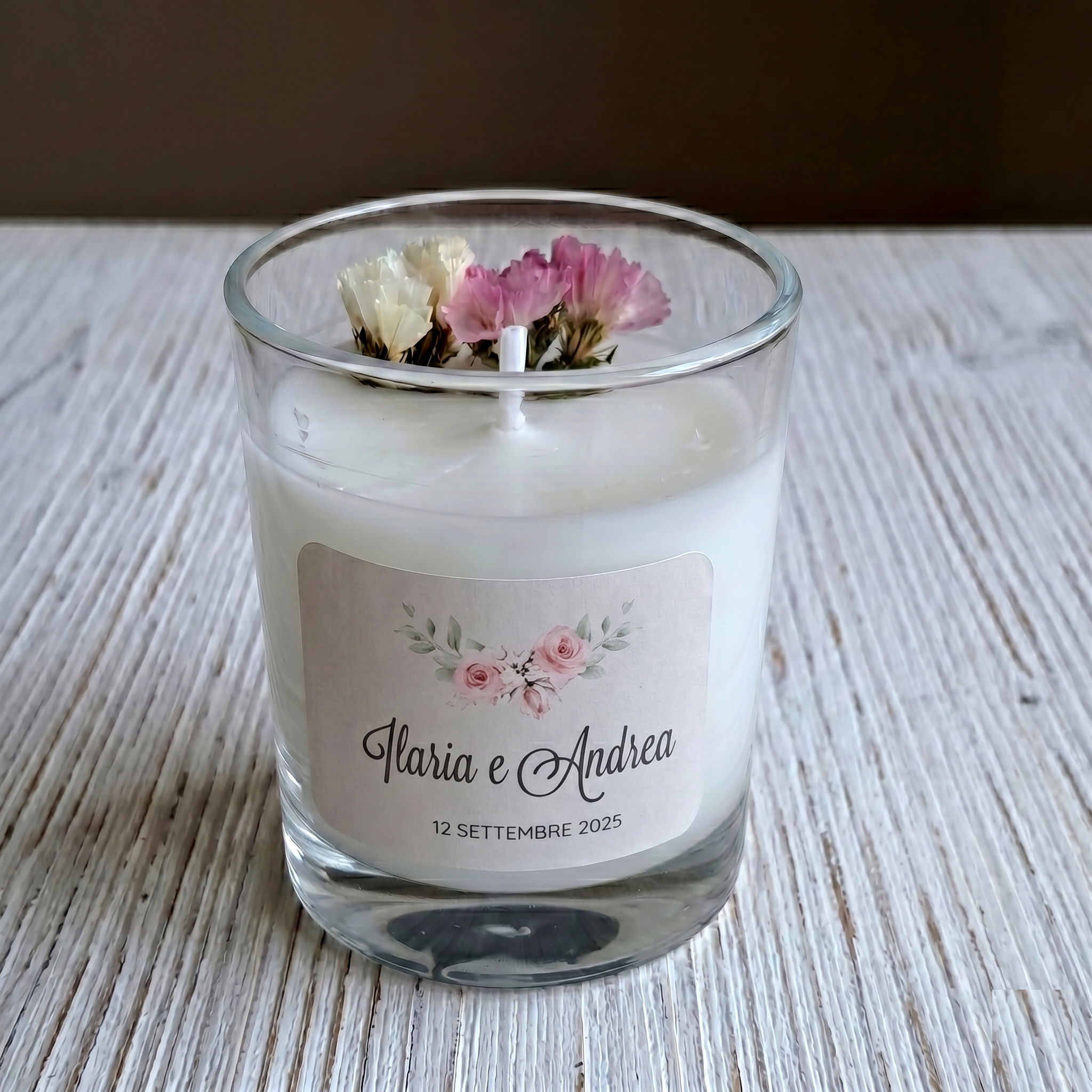 Bomboniera Candela Aromatica 70 g "Bouquet di Rose"