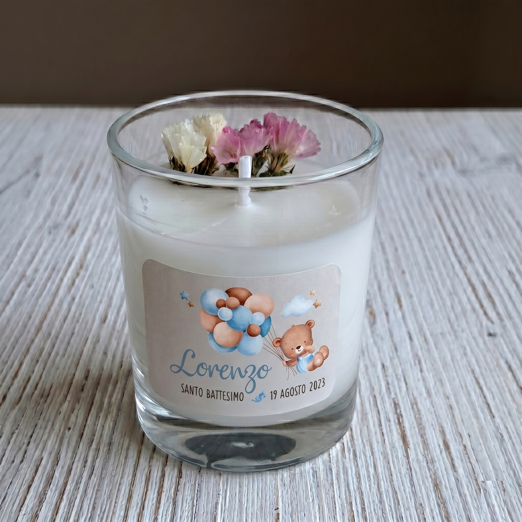 Bomboniera Candela Aromatica 70 g "Orsetto Azzurro"