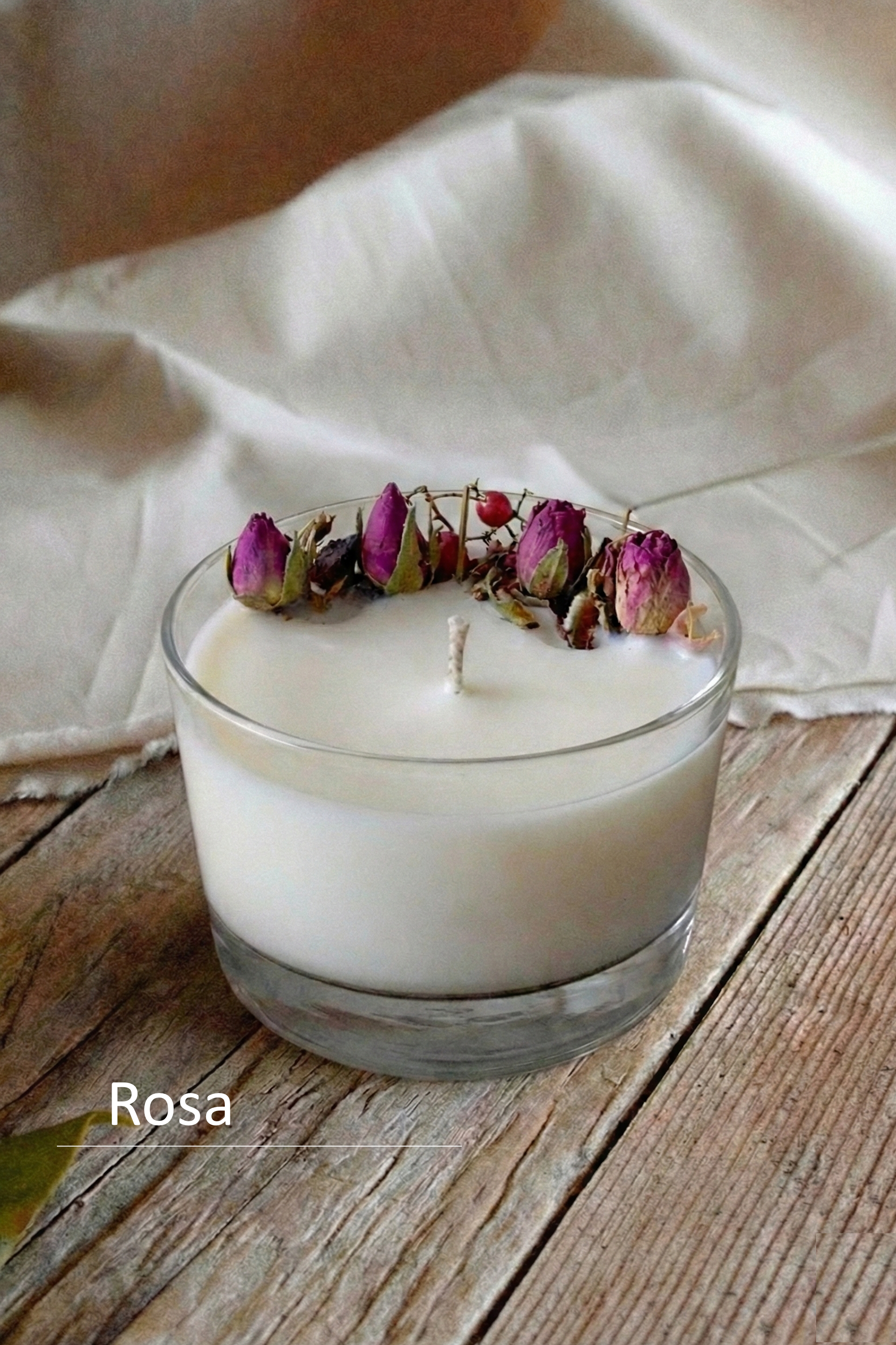 Candela artigianale profumata botanica rose