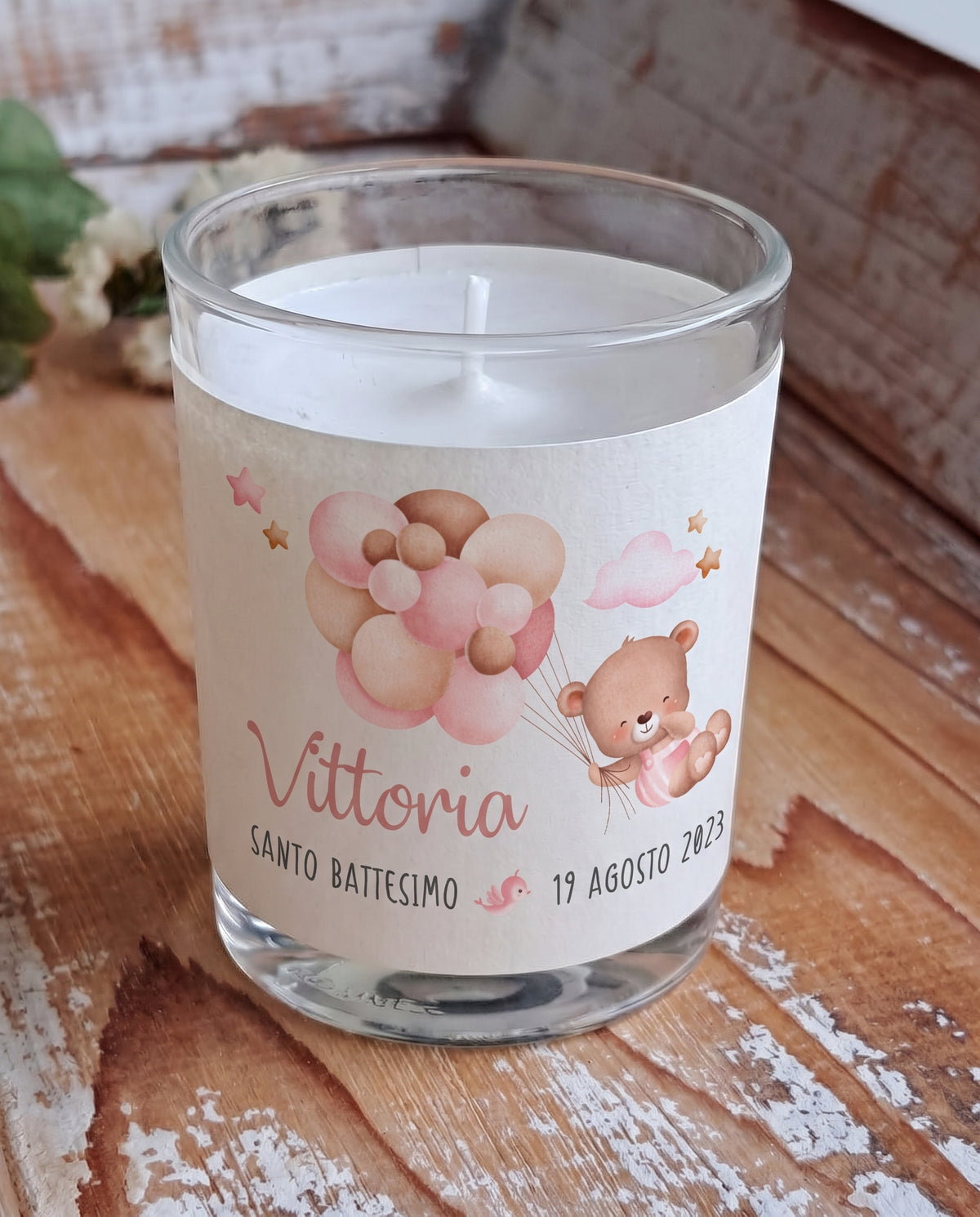 Bomboniera Candela Profumata 70 g "Orsetto Rosa"