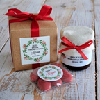 Bomboniera Laurea Miele 50 g Ghirlanda Bacche Rosse