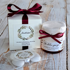 Bomboniera Laurea Miele 50 g Ghirlanda Bordeaux