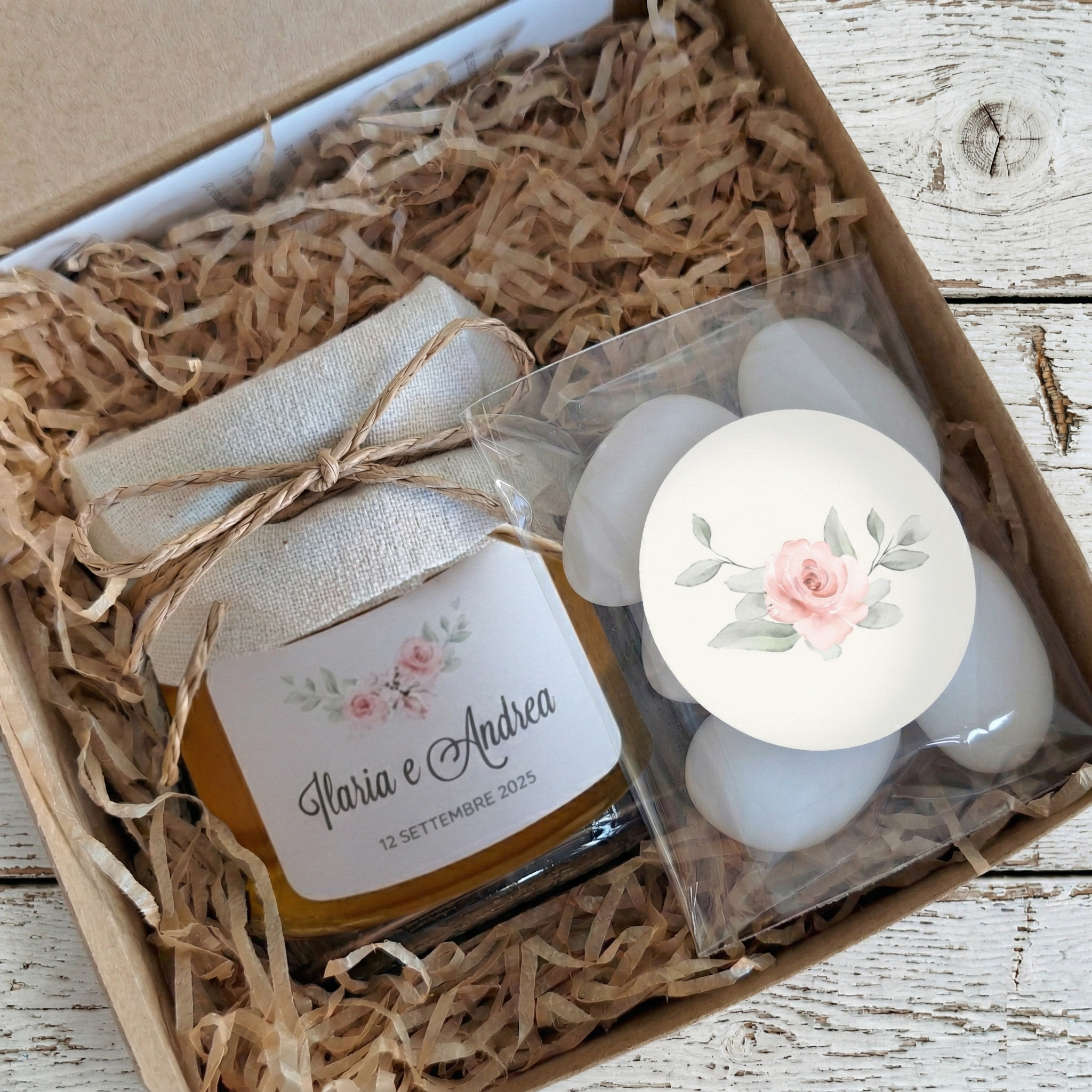 Bomboniera Miele 130 g "Bouquet di Rose"