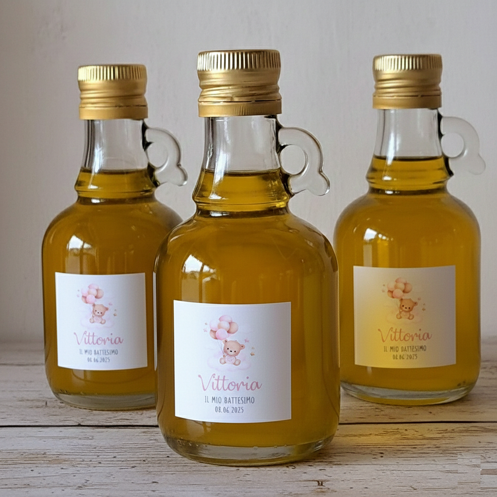 Bomboniera Olio Evo "Orsetto Rosa" - BY IANA BOMBONIERE