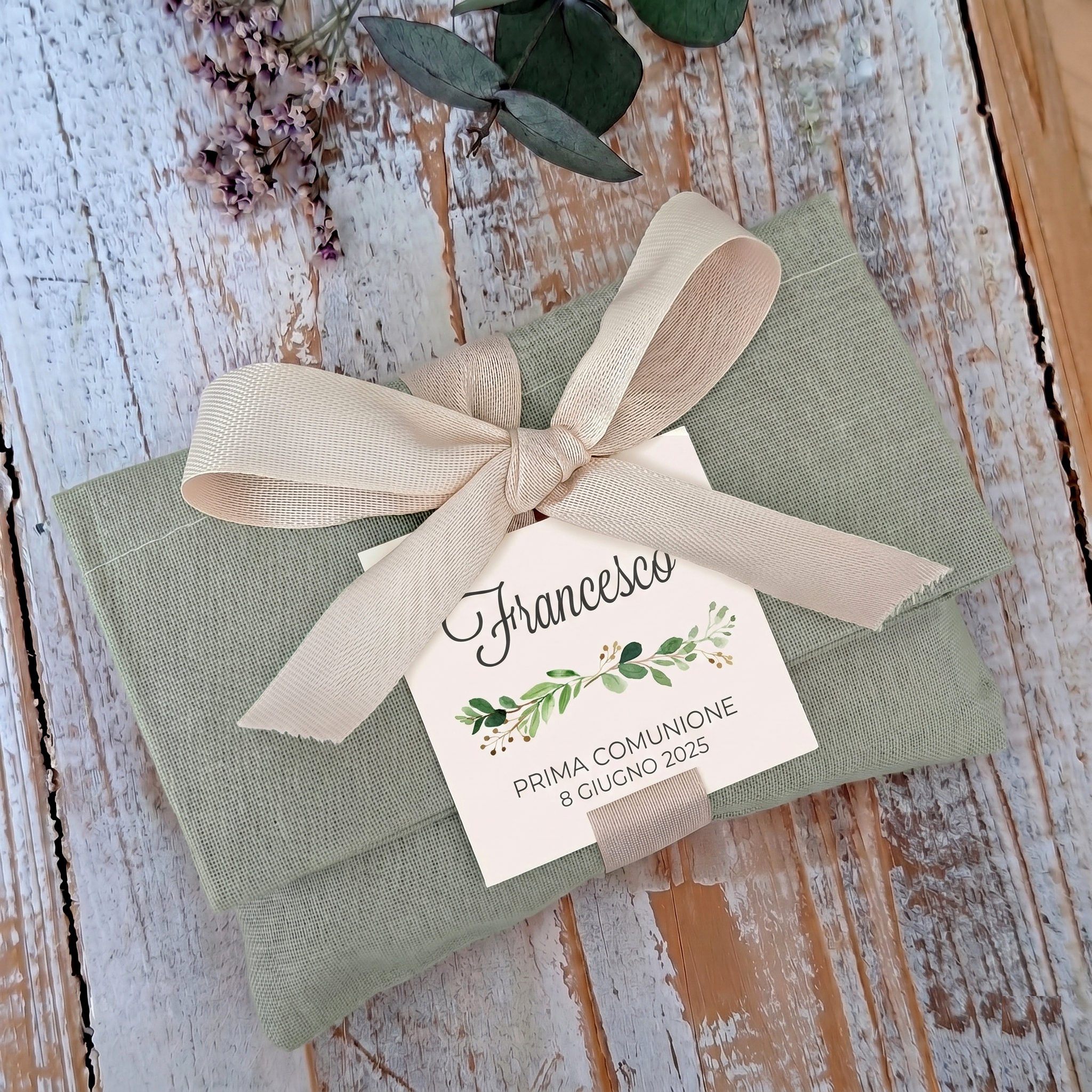 Portaconfetti Sacchetto a Tasca "Rametto Verde"
