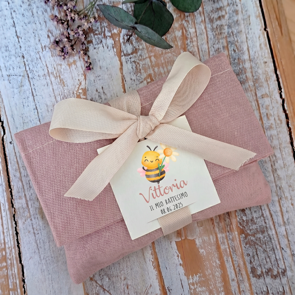 Portaconfetti Sacchetto a Tasca "Ape e Fiore"