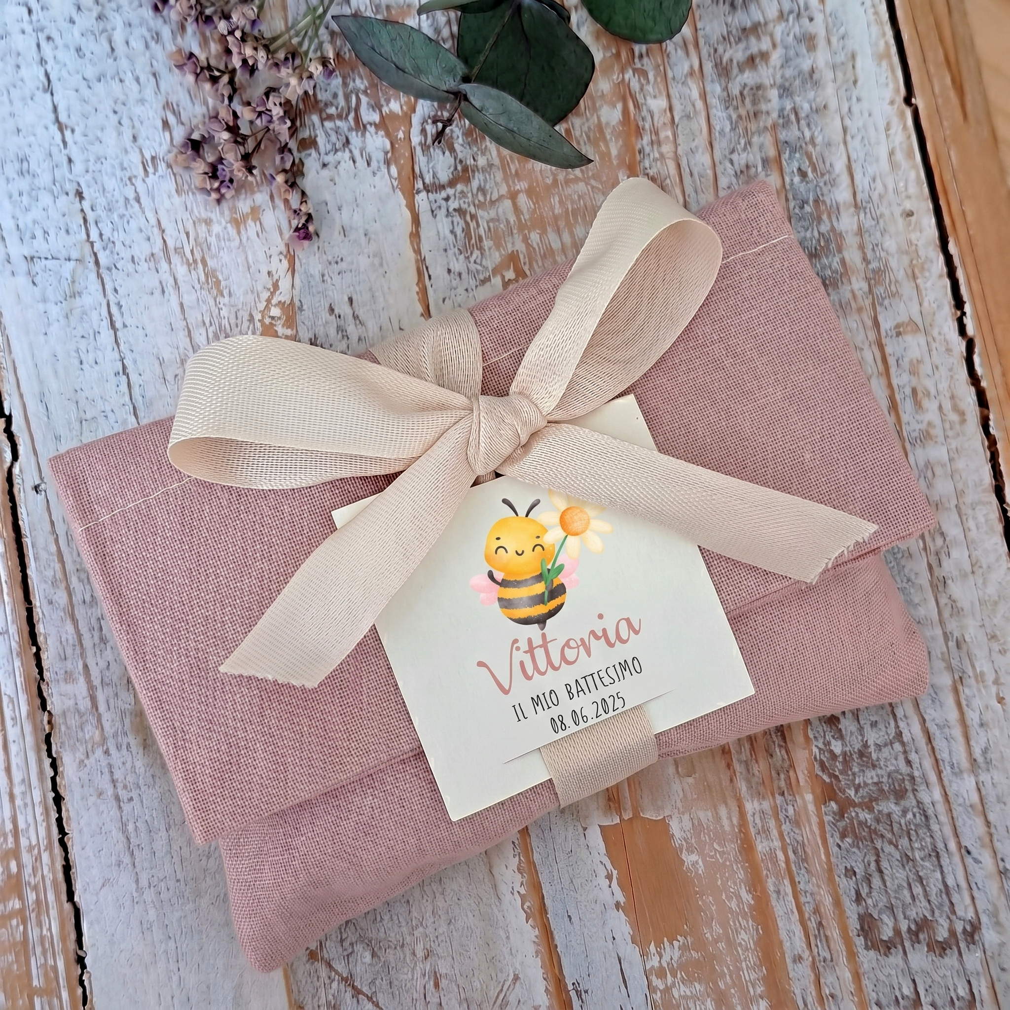 Portaconfetti Sacchetto a Tasca "Ape e Fiore"