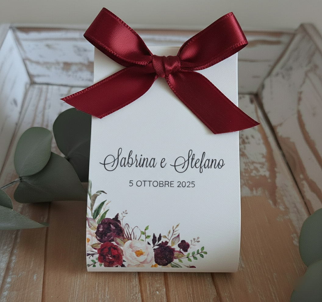 Portaconfetti Bustina in Cartoncino "Rose"