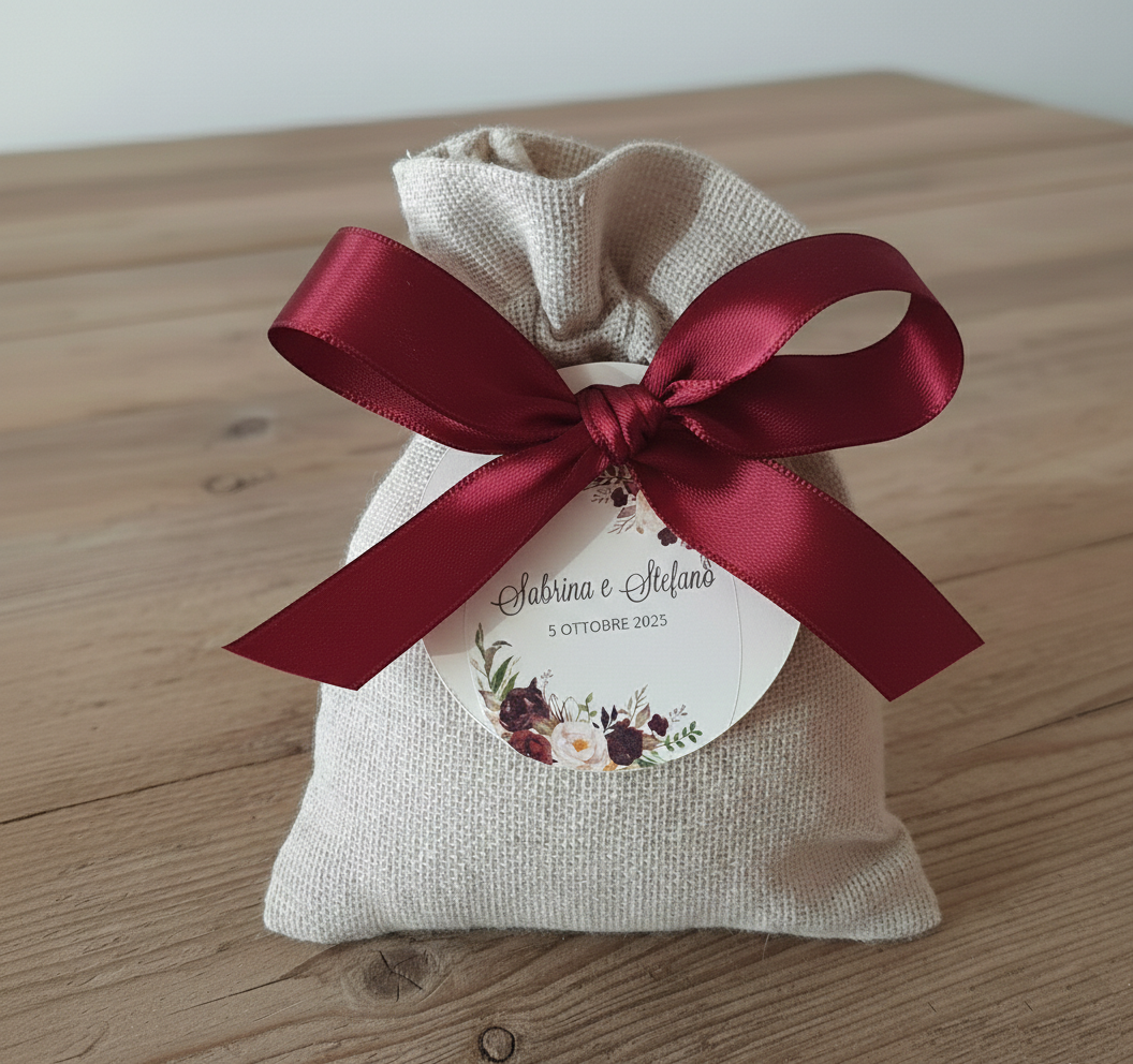 Portaconfetti Sacchetto di Stoffa "Rose"