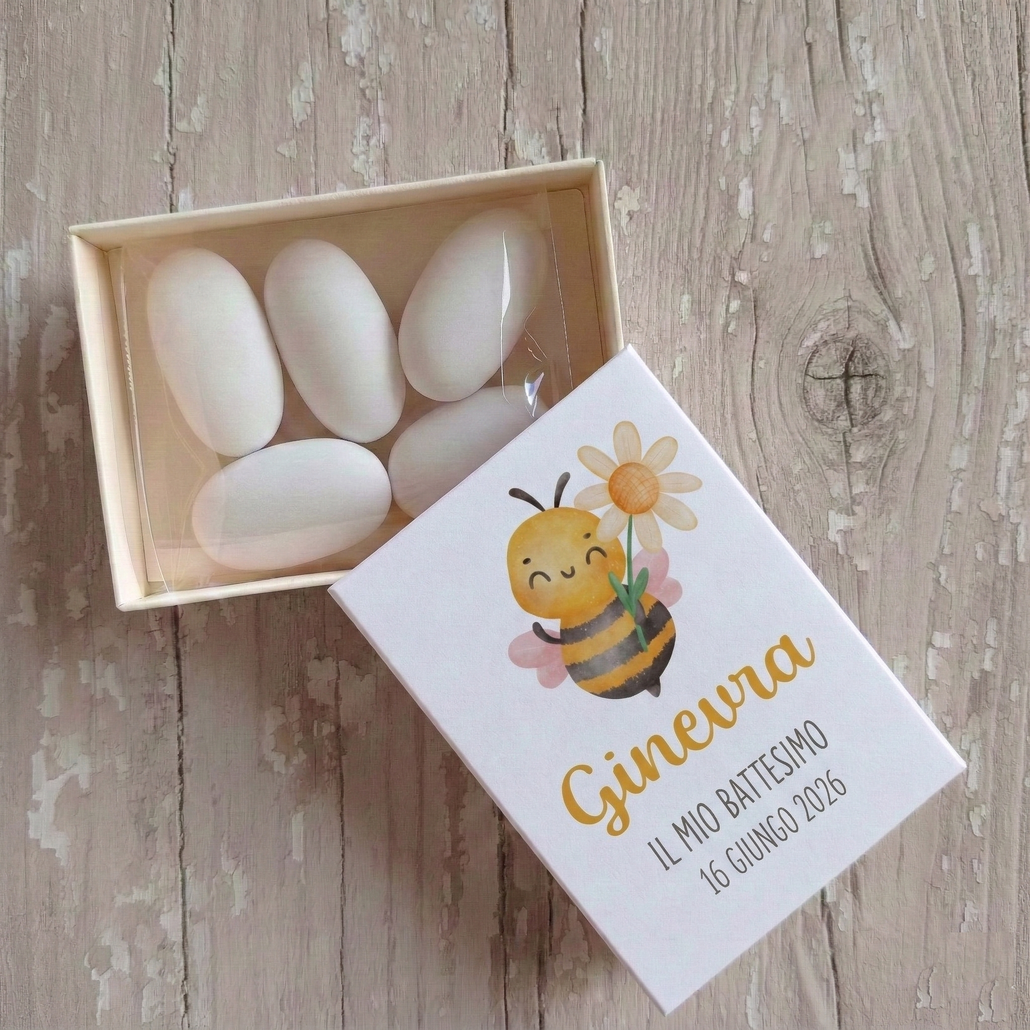 Portaconfetti Scatolina a Fiammifero "Ape e Fiore"