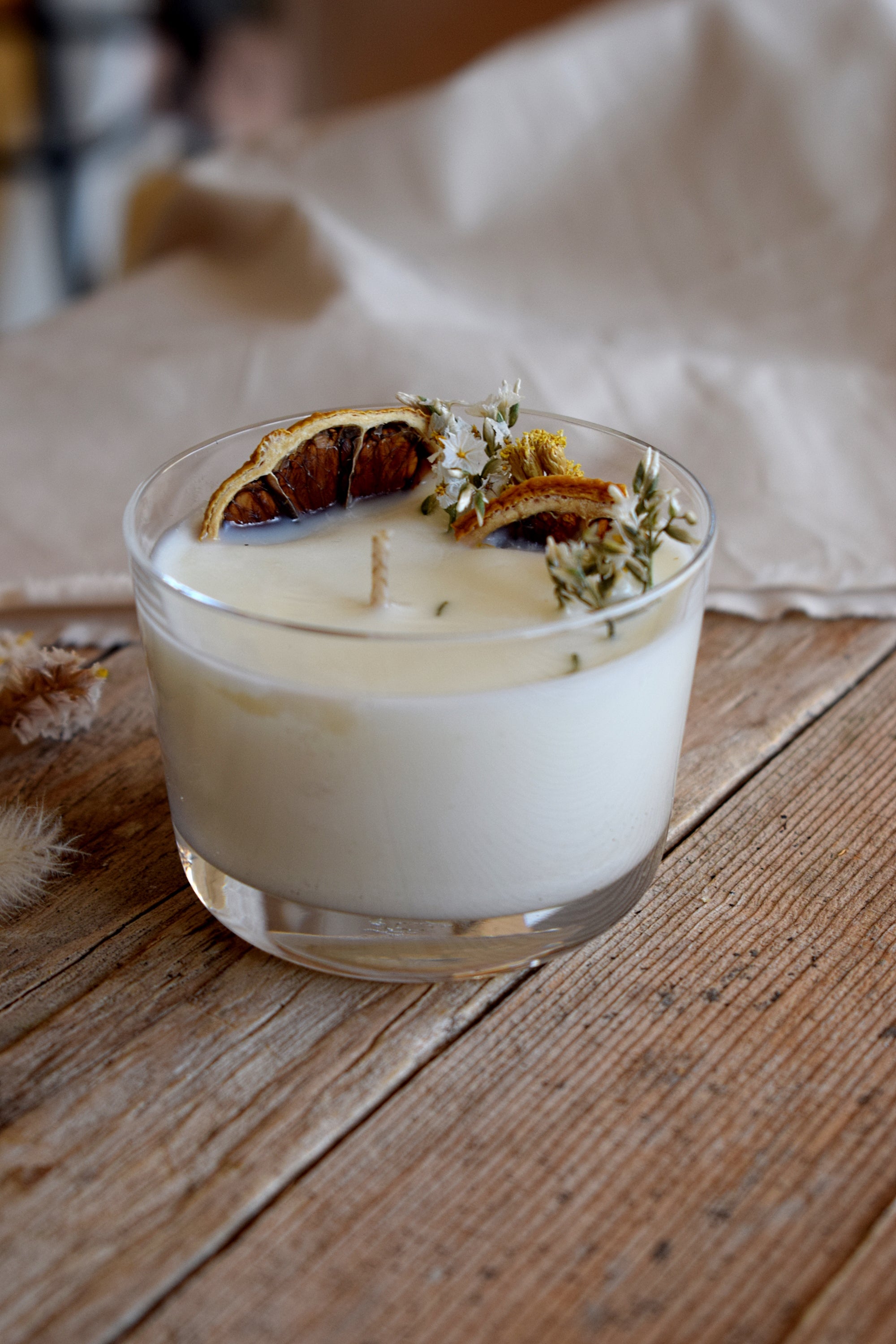 Bomboniera Candela Vetro 150 g Bouquet