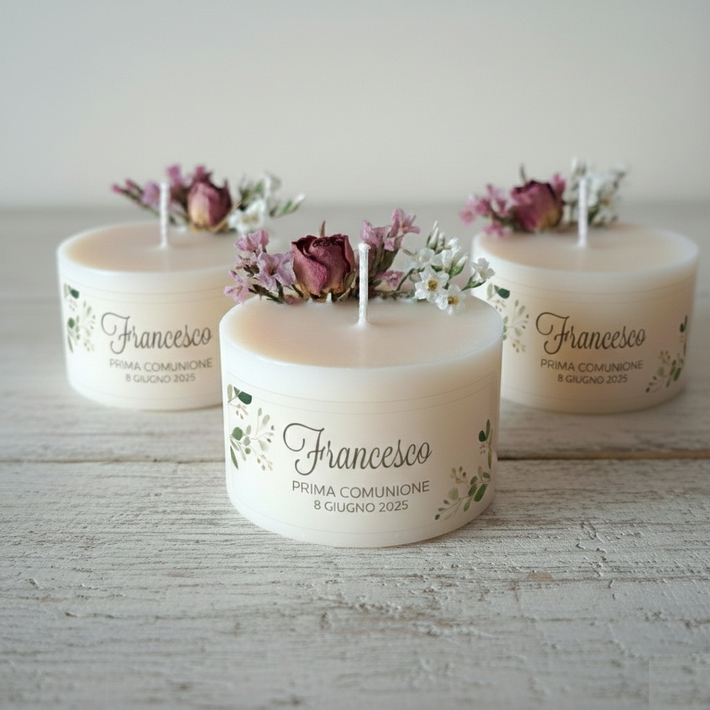 Bomboniera Candela Botanica Torta "Rametto Verde" - BY IANA BOMBONIERE