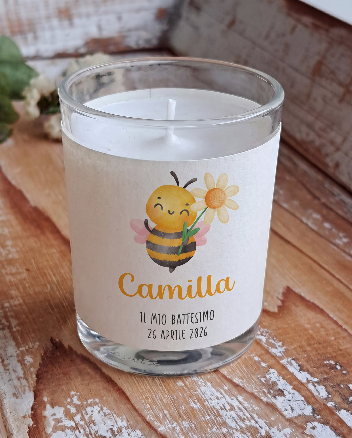 Bomboniera Candela Profumata 70 g "Ape e Fiore"