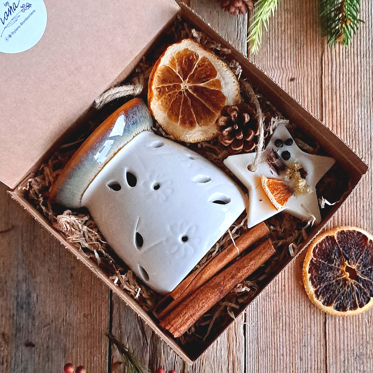 Cofanetto Brucia Essenze e Profumatore Botanico Stella Regalo di Natale