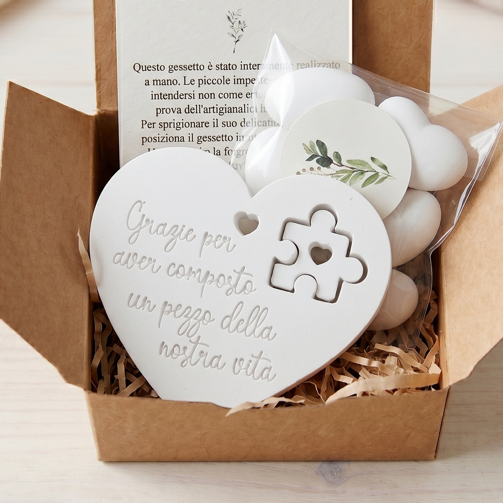Bomboniera con Gessetto Profumato Cuore Puzzle