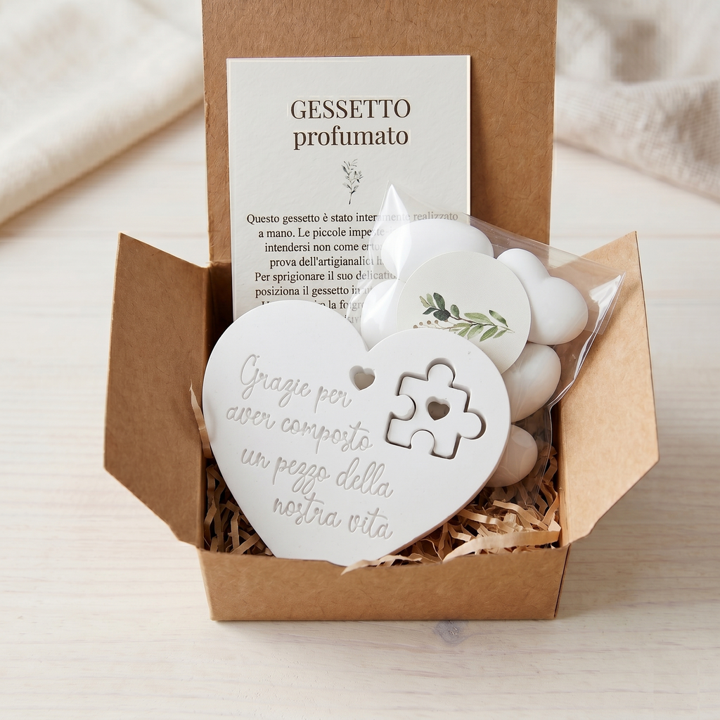 Bomboniera con Gessetto Profumato Cuore Puzzle