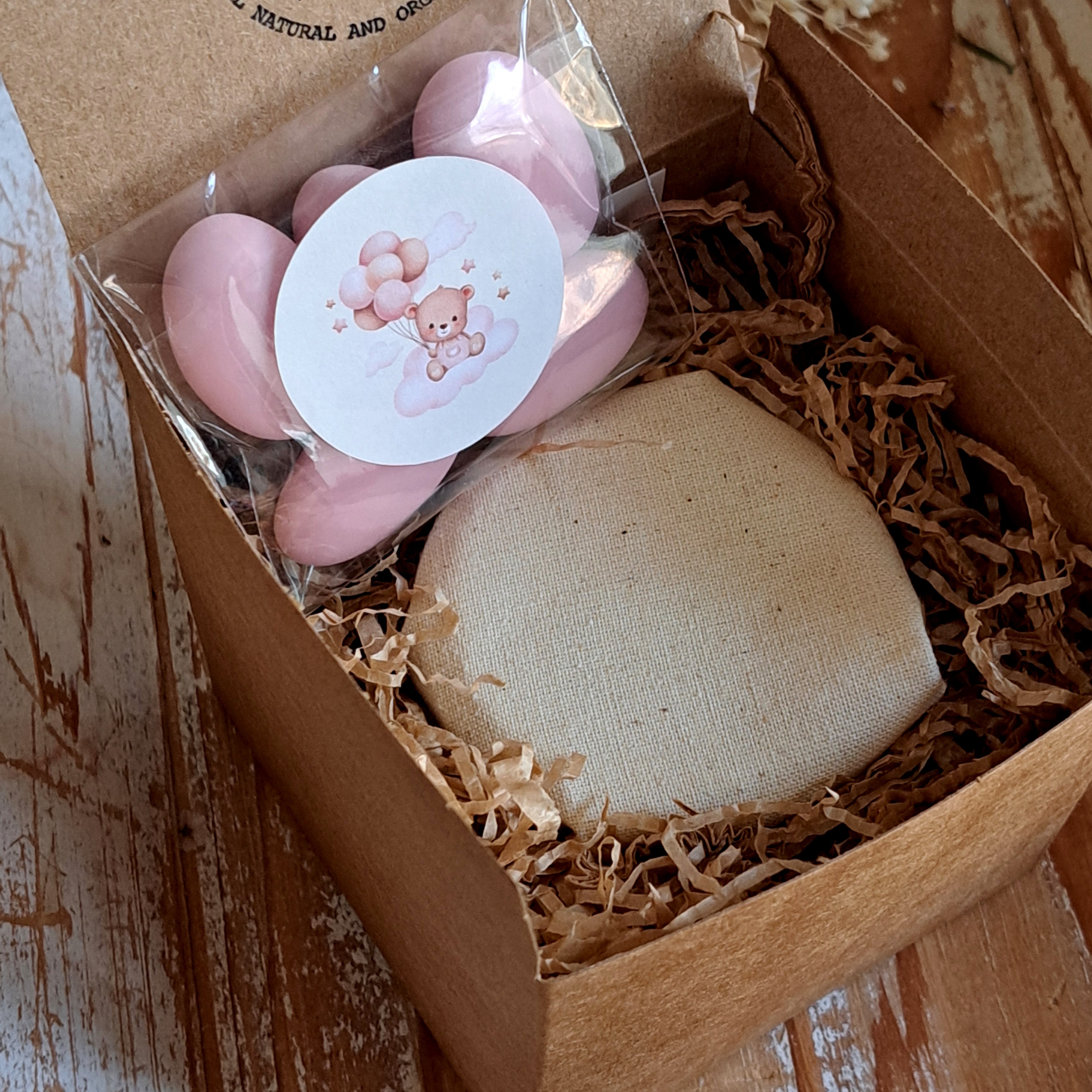 Bomboniera Miele 130 g Millefiori "Gocce di Natura" - Grafica "Orsetto Rosa"