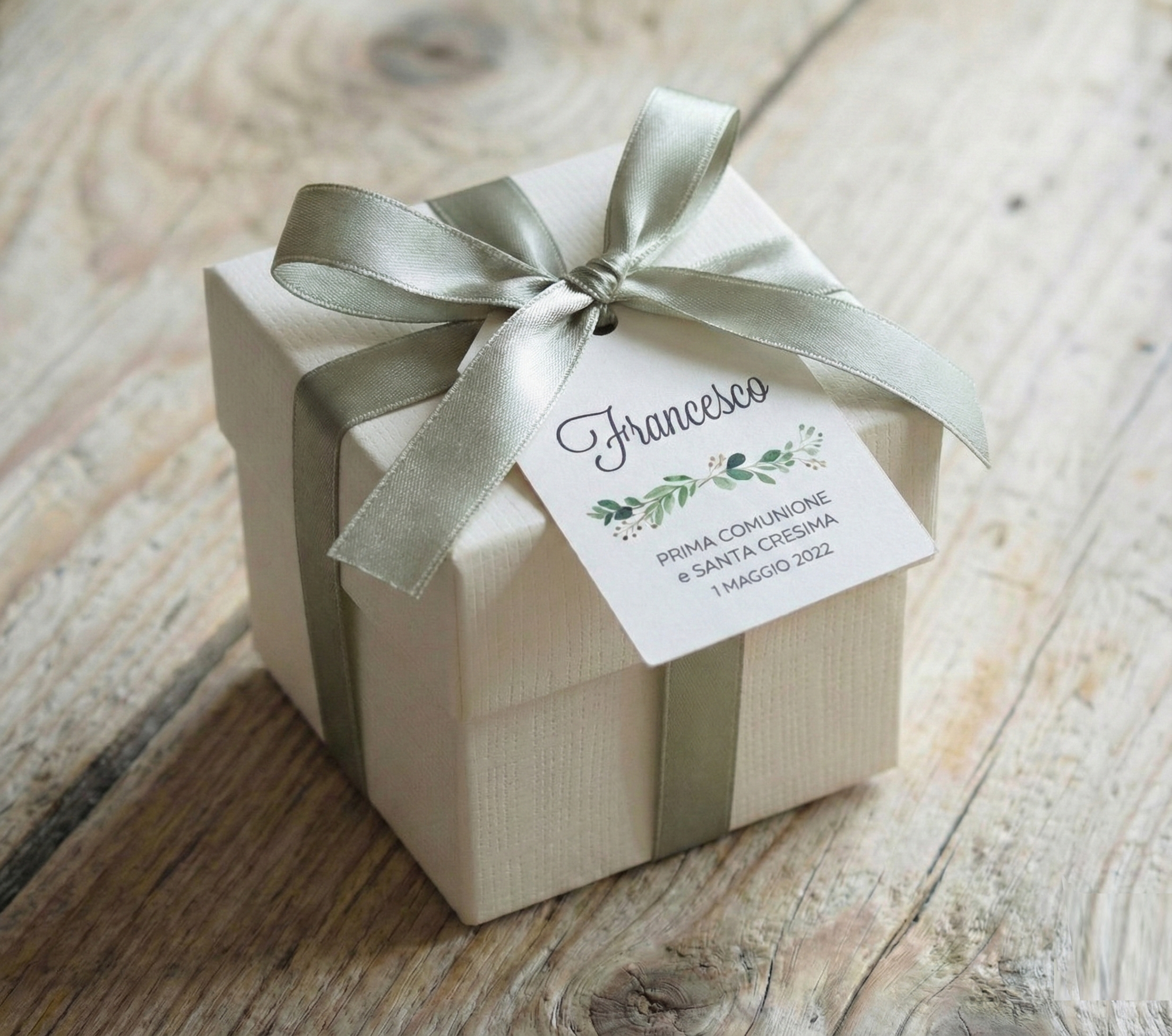 Portaconfetti Scatolina "Rametto Verde"