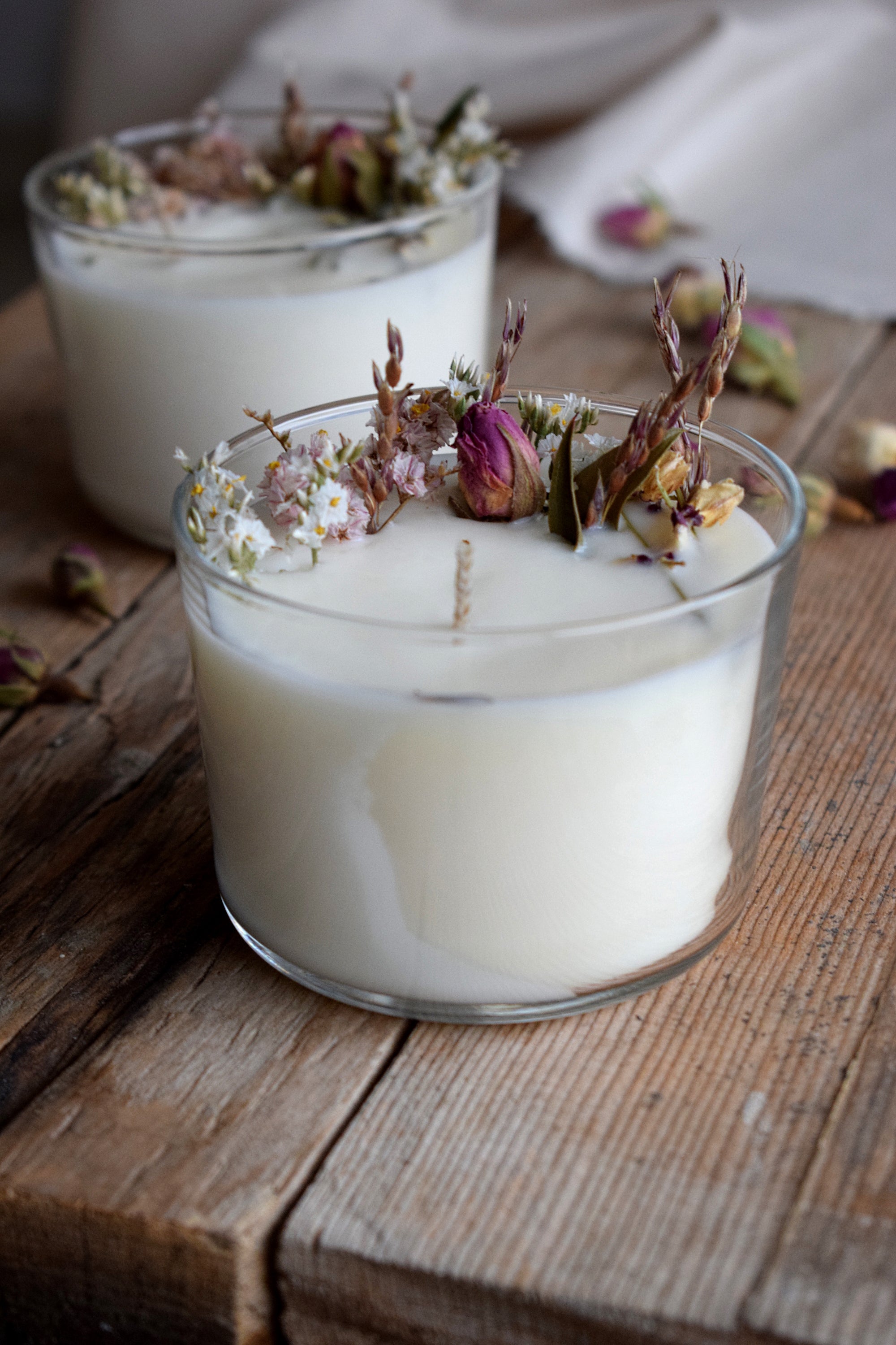 Bomboniera Candela Vetro 150 g Bouquet