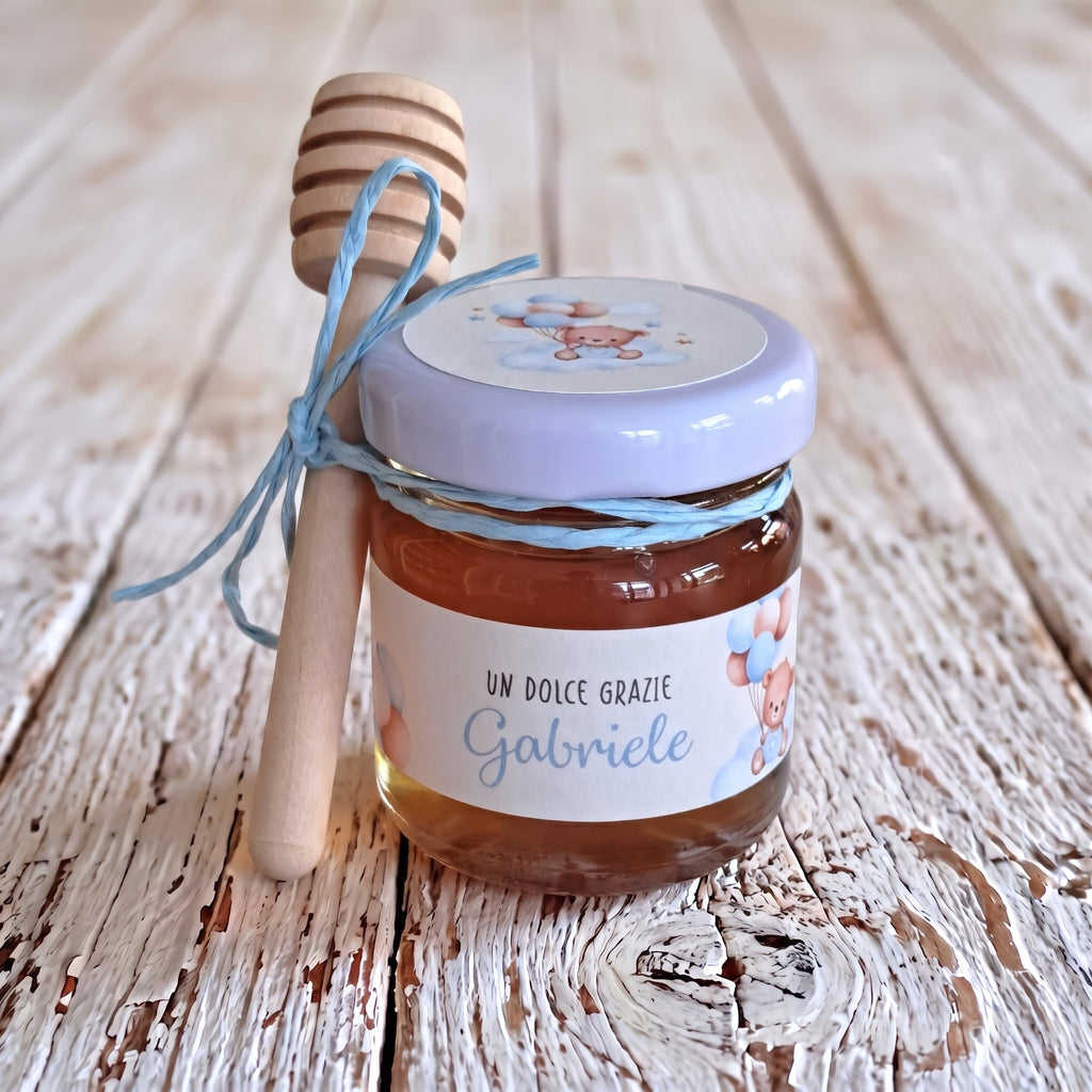 Vasetto Miele 50 g con Prendimiele Segnaposto Cadeaux